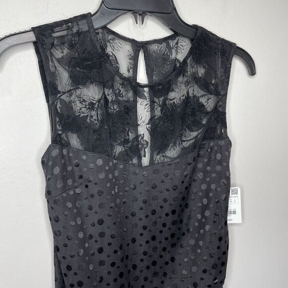ZARA Dress Womens Small Black Sheath Mini NEW Lace Detail Trafaluc Cocktail - Picture 3 of 14